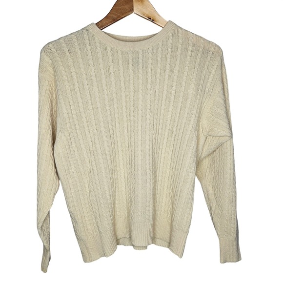 Burberrys Other - Vintage Burberrys Scotland Cashmere Cable Knit Cream Sweater Men's M Women L